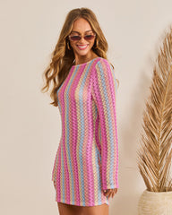Coastal Market Crochet Cover Up Mini Dress