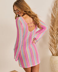Coastal Market Crochet Cover Up Mini Dress