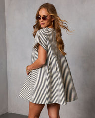 Clean Grace Pinstripe Mini Dress