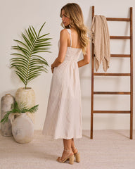 Relaxed Line Striped Midi Dress