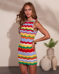 Getaway Glow Striped Knit Mini Dress