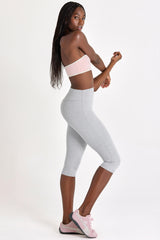 Soft Active Capri Leggings in Grey Marl