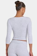 ButterCloud™ Top in Grey Marl