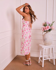 Orchid Whispers Floral Midi Dress