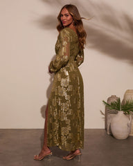 Palm Cove Floral Lurex Maxi Dress