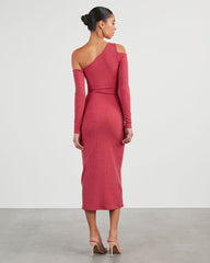 Regina Cutout One Shoulder Knit Midi Dress