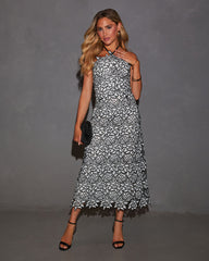 Irresistibly Chic Lace Halter Midi Dress