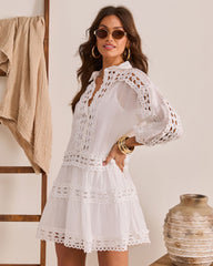 Lorenia Eyelet Lace Mini Dress