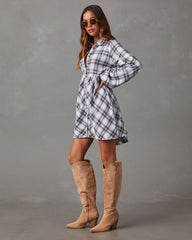 Oakleigh Plaid Button Front Mini Dress
