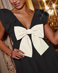 All Wrapped Up Bow Plaid Babydoll Mini Dress