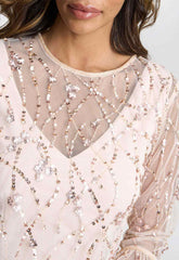 Gina Bacconi Antique Rose Pippa Beaded Jacket Dress