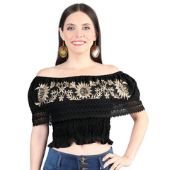 Artisanal Embroidered Blouse 100%- Black