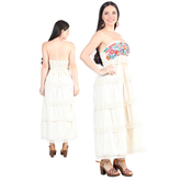 Artisanal Embroidered Dress- Beige