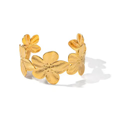 Baari Flowergirl floral bracelet by NIIRA, gold-dipped handmade artisan bracelet