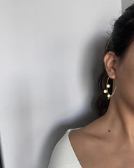 Baari Golden Halo minimal earrings by NIIRA, gold-dipped brass earrings for everyday elegance
