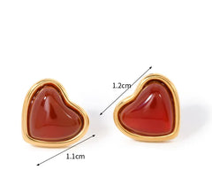 Baari - Red Heart Earrings