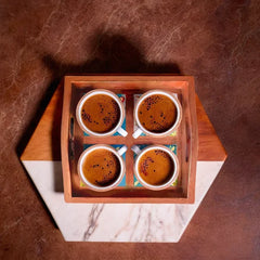 Blue Pottery Tray 4 Tiles