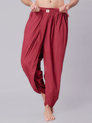 Dhoti Drapers for men in maroon by NIIRA, khadi cotton dhoti pants