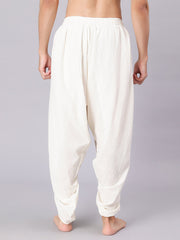 Dhoti Drapers for Men with Border - Off White/ Cream