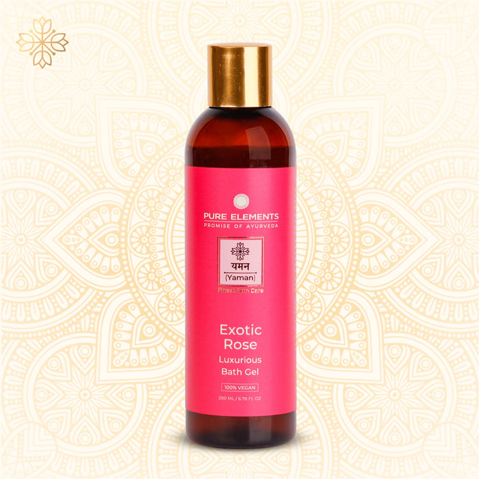 Pure Elements Exotic Rose Luxurious Bath Gel 200ml by NIIRA, rose-scented shower gel
