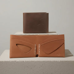 Eyes Wallet by RAW / NIIRA, handcrafted leather wallet with artisan detail