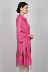 Gulmarg Pink hand-woven ultra-soft shawl by NIIRA, handmade Kashmiri craft