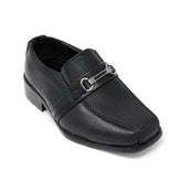 Junior Slip-on Dress Loafers w/ Bit Buckle- Black