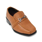 Kid's Slip-on Dress Loafers w/ Bit Buckle- Honey