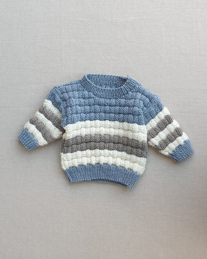 Knitted by Nana Steven Jumper Blue Stripe