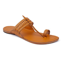 Yellow Kolhapuri Chappal for Men