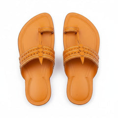 Korakari Yellow Kolhapuri Chappal for Men