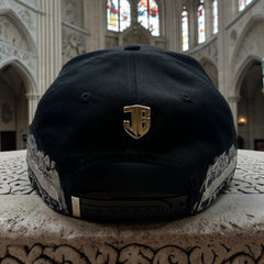 Last Supper Silver Cross Black Snapback Hat