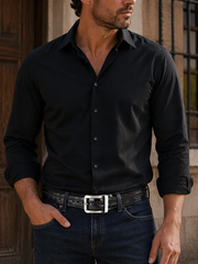 Los Altos Caiman Belly Belt - Black