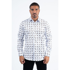 Mens Modern Fit Stretch Foil Fashion Shirt- Brown