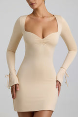 Slinky Jersey A-Line Mini Dress in Buttercream