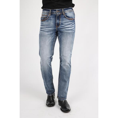 Platini Dark Denim Slim Boot Cut Core Denim Pants- Pocket View