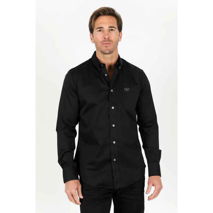 Platini Men's Modern Fit Black Dress Shirt