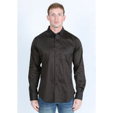 Platini Men’s Satin Cotton/Spandex Shirt - Black