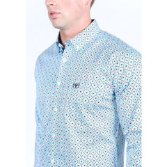 Platini Men’s Satin Cotton/Spandex Shirt - White