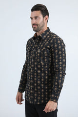 Men's Western Modern Fit Cotton/Spandex Long Sleeve Shirt with Snaps