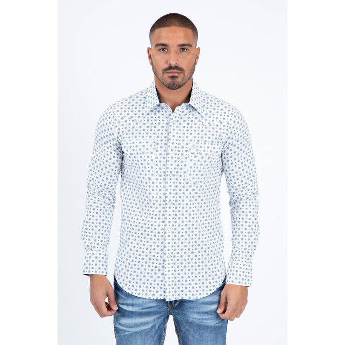 Platini Men's Western Modern Fit Shirt- White