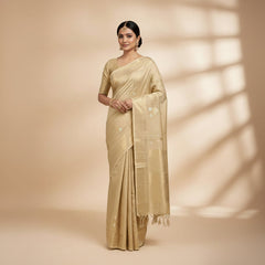 Beige fabric with decorative elements on a white background