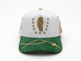 San Judas Tadeo Gold Star Cap – White/Green
