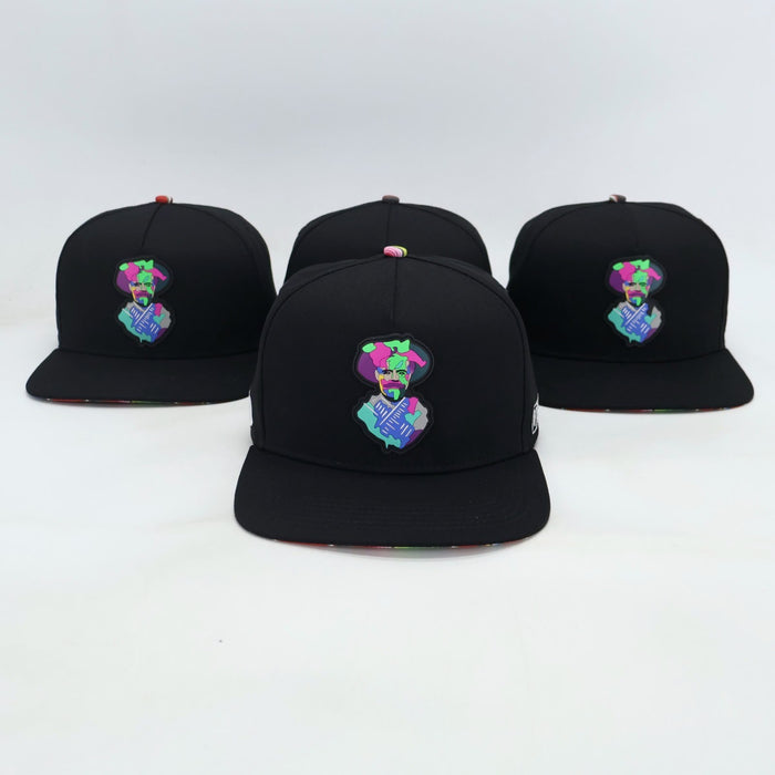 VBR Durango Pancho Villa black snapback cap front view with colorful portrait patch