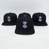 VBR Durango Pancho Villa black snapback cap front view with colorful portrait patch