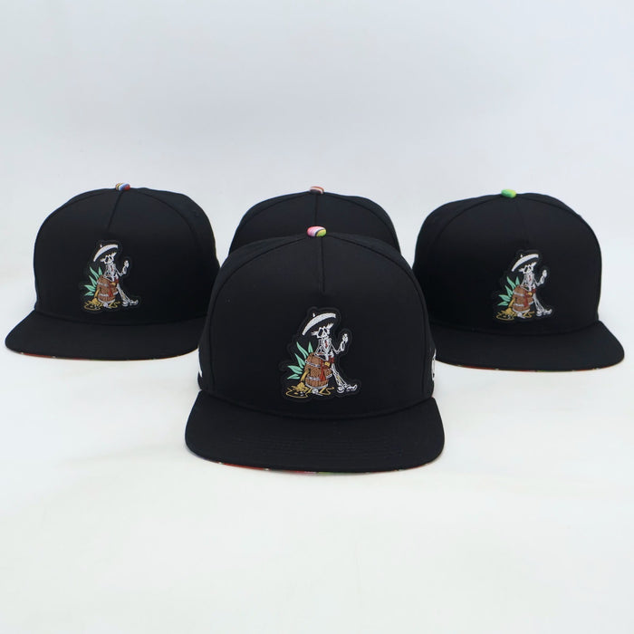 VBR Jalisco black cotton blend snapback cap front view with embroidered graphic