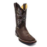 Zultana Juniors Square Toe Cowboy Boot- Chocolate