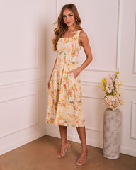 Modern Meadow Floral Midi Dress