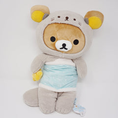 2016 Grey Rilakkuma Otter Outfit in Blanket Large  - Otter Theme Rilakkuma