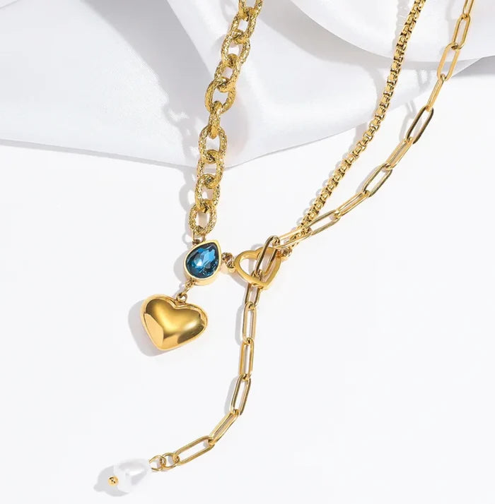 Baari Alia multilayer layer necklace by NIIRA, handcrafted gold-dipped layered brass necklace
